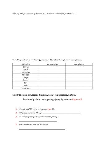 Comparatives and superlatives