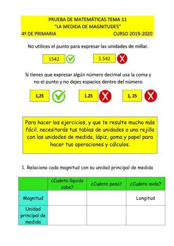 Prueba Tema 11 Medida de magnitudes