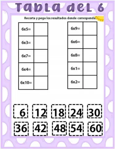 Tabla del 6