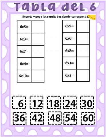 Tabla del 6