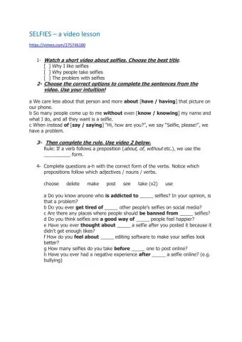 Selfies video lesson