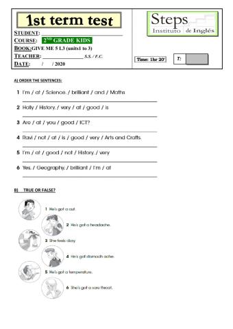 1st term test 2nd grade
