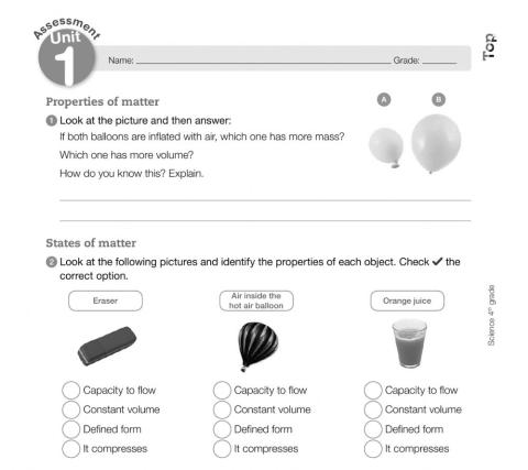 SCIENCE ASSESSMENT 1, MATTER 