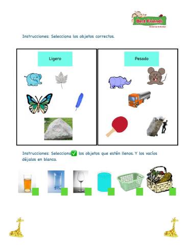 Ligero-pesado-lleno-vacío