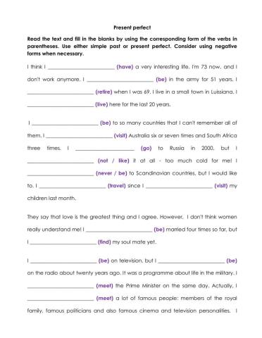 Present perfect vs past tense