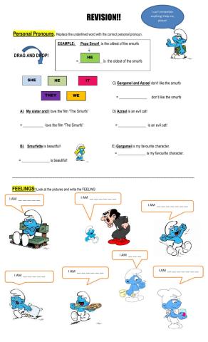 Revision: Personal Pronouns and feelings