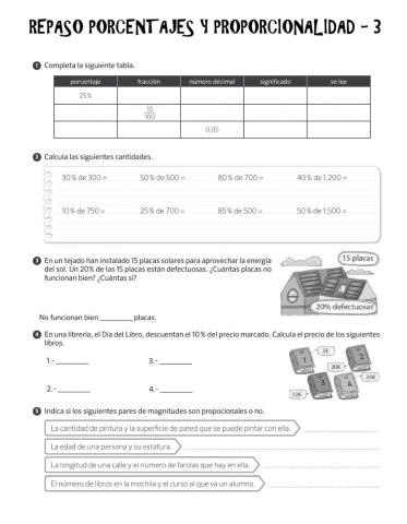 Repaso porcentajes y proporcionalidad - 4