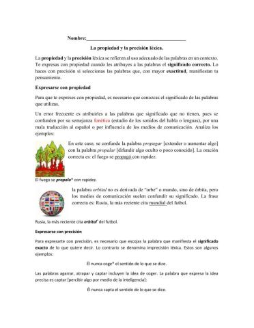 La propiedad y la precisión léxica