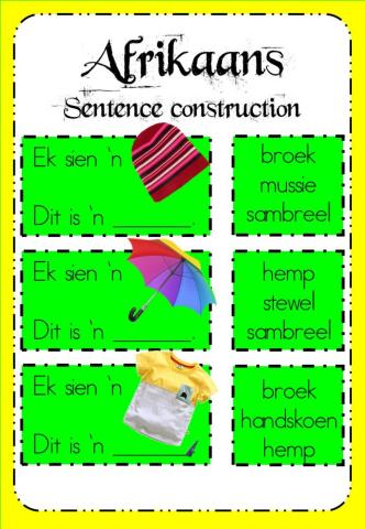 Week 17 - Afrikaans - Sentence Construction