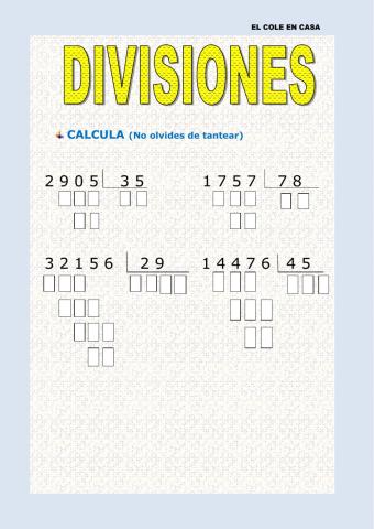 Divisiones por dos cifras
