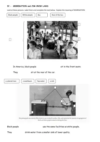 Segregation,  the Jim crow Laws and the KKK