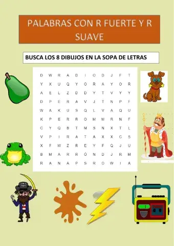 Sopa de letras de la r