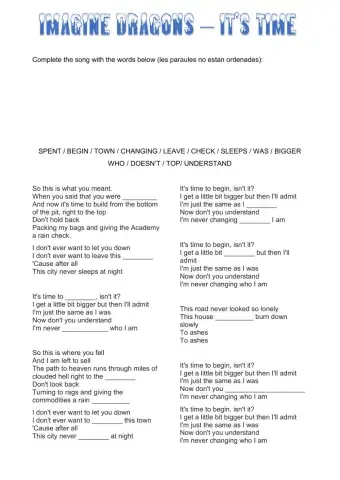 Imagine dragons - it's time -song