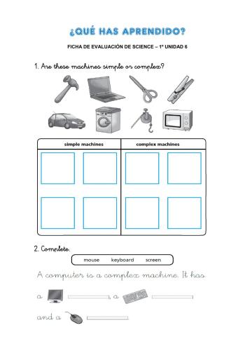 U6 Science - Ficha de evaluación