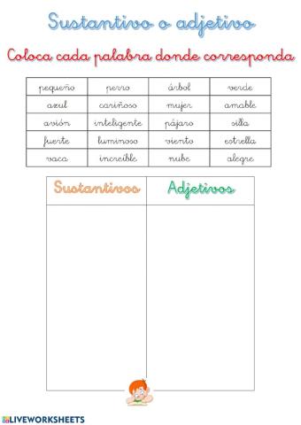 Sustantivos y adjetivos