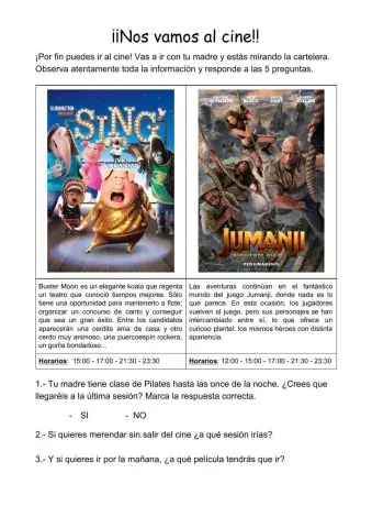 ¡Nos vamos al cine!
