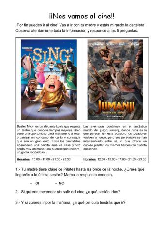 ¡Nos vamos al cine!