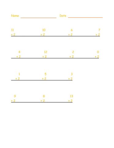 2 Times Tables