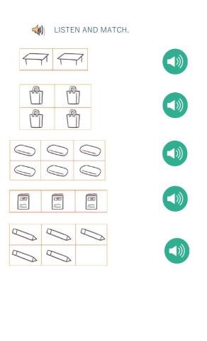 School objects and numbers