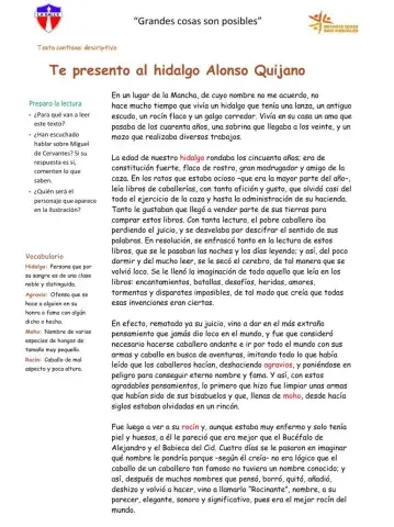 Comprensión lector-Don Quijote