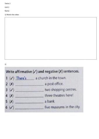 Teens 1 unit 2 class  thereis