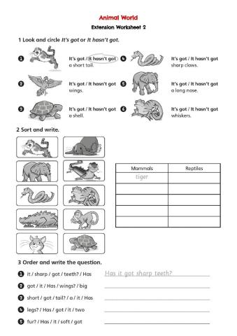 Animal World Vocabulary Practice 2