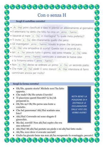 H nelle esclamazioni