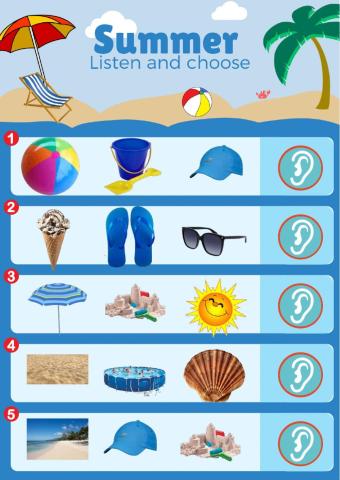 Summer vocabulary listen and choose