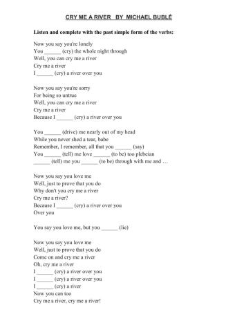 Cry Me a River - Michael Bublé  (Lyrics - Past Simple)