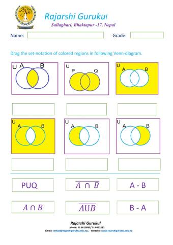 Venn-diagrams with set notation