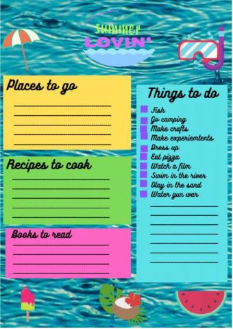Summer bucket list