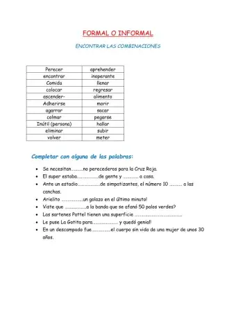 Formal e informal en español