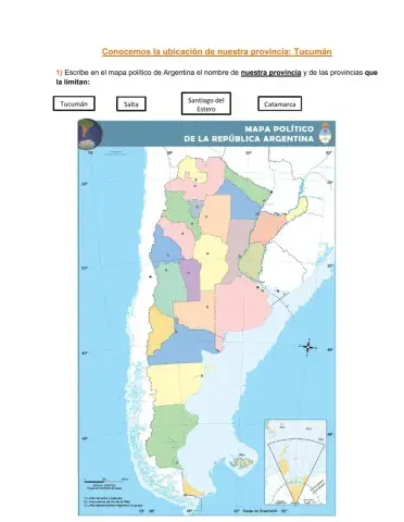 Conocemos la ubicación de nuestra provincia: Tucumán