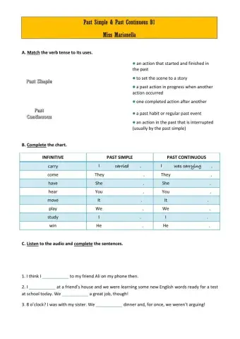 Revision: past tenses