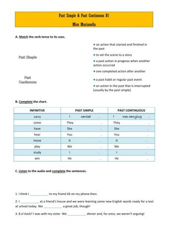 Revision: past tenses