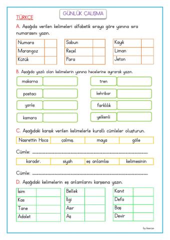Günlük çalışma 38