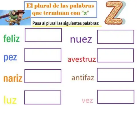 Plural de palabras terminadas con Z