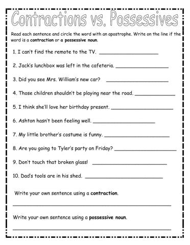 Contraction or Possessive Case?