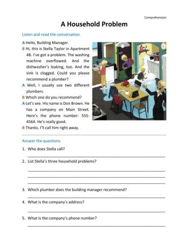 A Household Problem - Comprehension