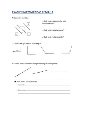Examen matemáticas tema 12