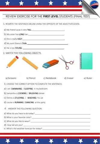 FINAL TEST REVIEW - 1ST LEVEL