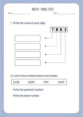 Math Final Test Part 1