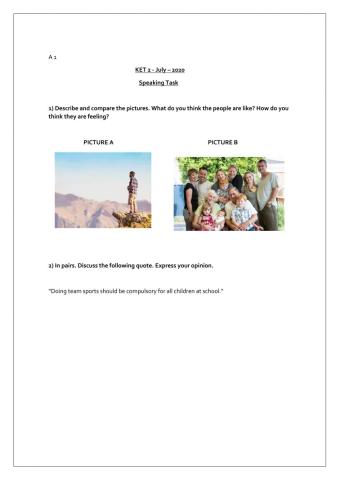 Focus 3 speaking cards units 1, 2, 3