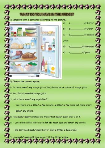 Food containers and quantifiers