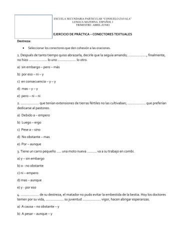 Conectores textuales 3
