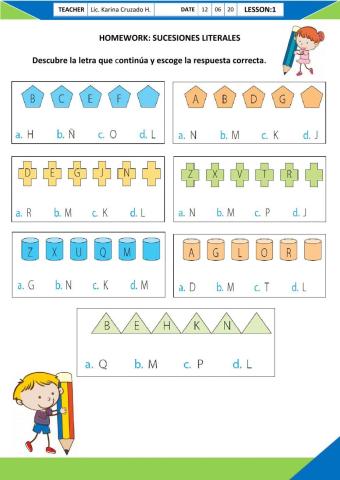 Homework: Sucesiones Literales