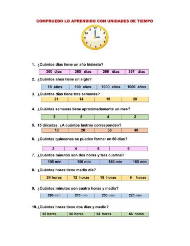 Problemas con unidades de tiempo