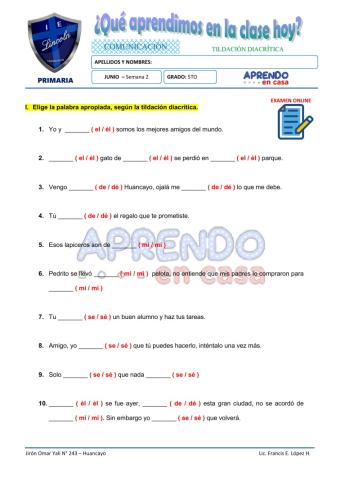 Practica tildacion diacrítica 1