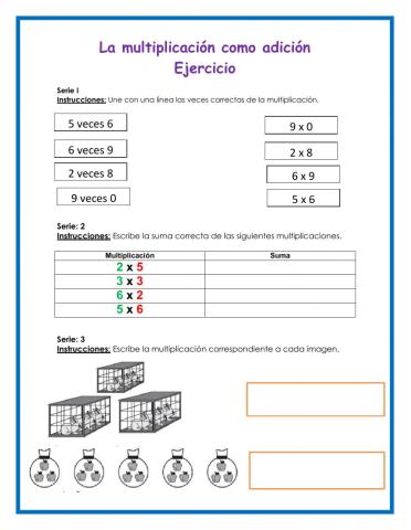 La multiplicación como adición 2