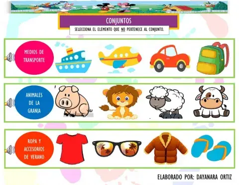 Conjuntos: Elemento que no pertenece.